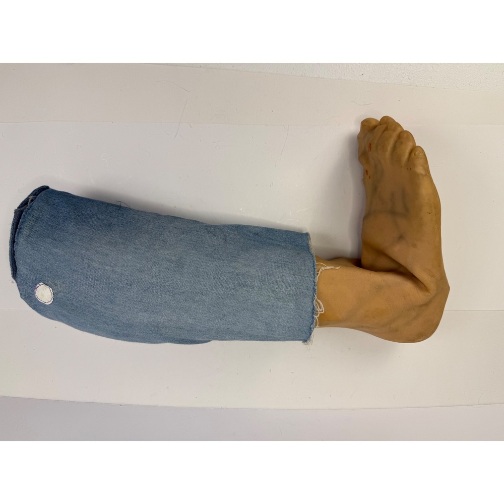 Vintage Gemmy Crawling Leg Halloween Prop Rubber Foot Denim